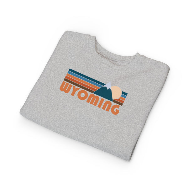 Wyoming Toddler Sweatshirt - Retro Mountain Wyoming Toddler Crewneck Sweatshirt
