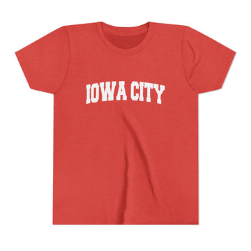 Buy heather-red Iowa City, Iowa Youth Graphic Tee - Kids Iowa City T Shirt