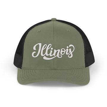 Buy loden-black Illinois Snapback Trucker Cap - Embroidered Illinois Hat