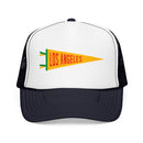 Los Angeles, California Pennant Trucker Hat — Retro Flag Foam Cap-4