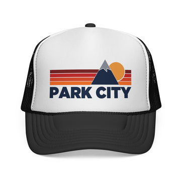 Park City, Utah Retro Mountains Trucker Hat - Vintage Style Park City Cap - 0