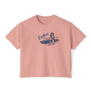 Oahu, Hawaii Surfer Girl Tee | 100% Cotton Women's Boxy Tee-2