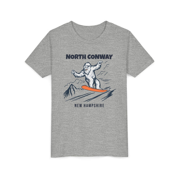North Conway, New Hampshire Yeti Snowboard Youth Tee - Kids Skiing Shirt