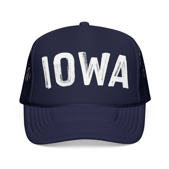 Kids Iowa Trucker Hat - Youth Snapback Cap on white background