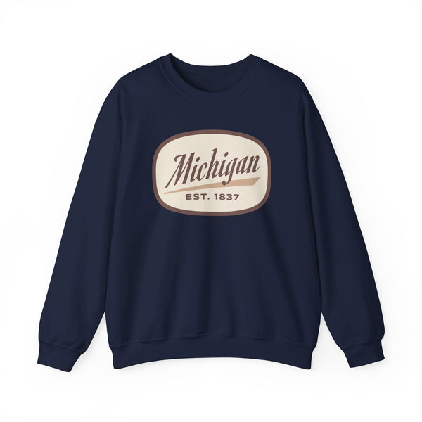 Michigan Sweatshirt - Unisex Retro Michigan Crewneck Sweatshirt