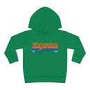 Wyoming Toddler Hoodie - Retro Mountain Sun Unisex Wyoming Toddler Sweatshirt-3