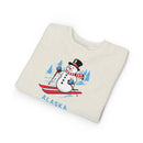 Alaska Toddler Sweatshirt - Skiing Snowman Alaska Toddler Crewneck Sweatshirt-7
