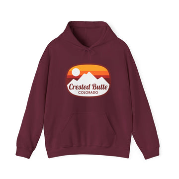 Crested Butte, Colorado Hoodie - Retro Ombre Unisex Crested Butte Hoodie Sweatshirt - 0