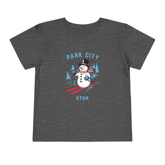 Park City, Utah Toddler Skiing Snowman Graphic Tee - Kids Park City T-Shirt