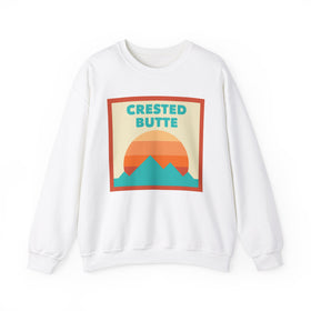 Retro Crested Butte, Colorado Sweatshirt, Mountain Sun Design, Unisex Crewneck, Gift for Outdoorsy Friends, Vintage Jumper