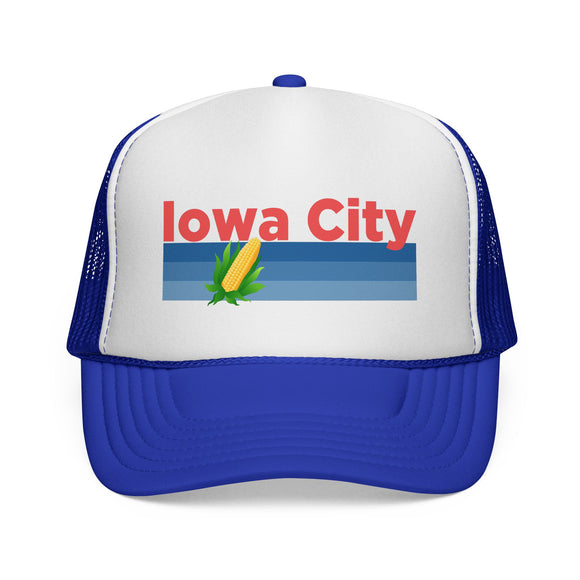 Iowa City, Iowa Retro Corn and Farm Trucker Hat