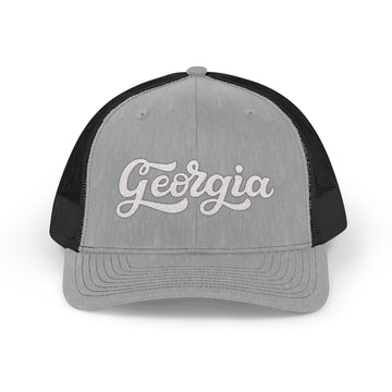 Buy heather-grey-black Georgia Snapback Trucker Cap - Embroidered Georgia Hat