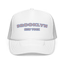 Brooklyn, New York Foam Trucker Hat - Retro Pastel Script Mesh Cap-6