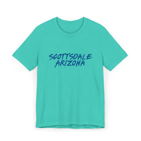 Buy teal Scottsdale T-Shirt | 100% Cotton Retro Arizona Tee