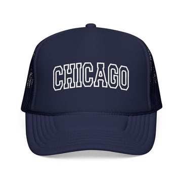 Chicago, Illinois Trucker Hat — Vintage College Foam Mesh Chicago Cap