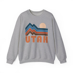 Utah Sweatshirt Retro Mountains, Utah Unisex Graphic Crewneck