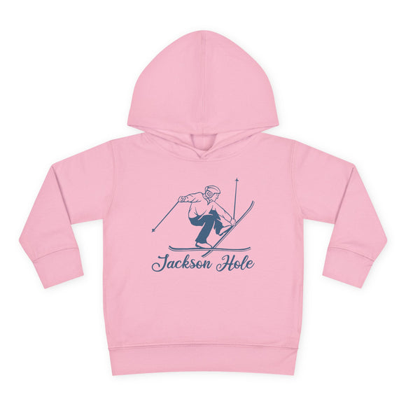 Jackson Hole, Wyoming Toddler Hoodie - Unisex Jackson Hole Vintage Skiing Sweatshirt