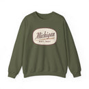 Michigan Sweatshirt - Unisex Retro Michigan Crewneck Sweatshirt-5