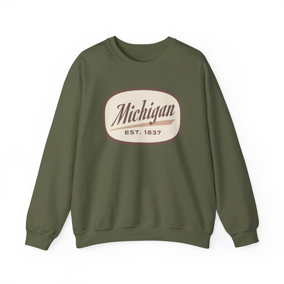 Michigan Sweatshirt - Unisex Retro Michigan Crewneck Sweatshirt