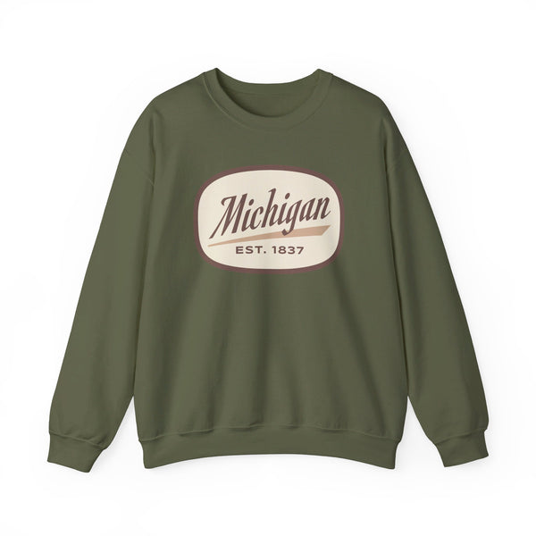Michigan Sweatshirt - Unisex Retro Michigan Crewneck Sweatshirt