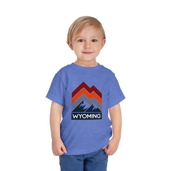 Wyoming Toddler T-Shirt - Retro Palm Tree Unisex Toddler Wyoming Shirt