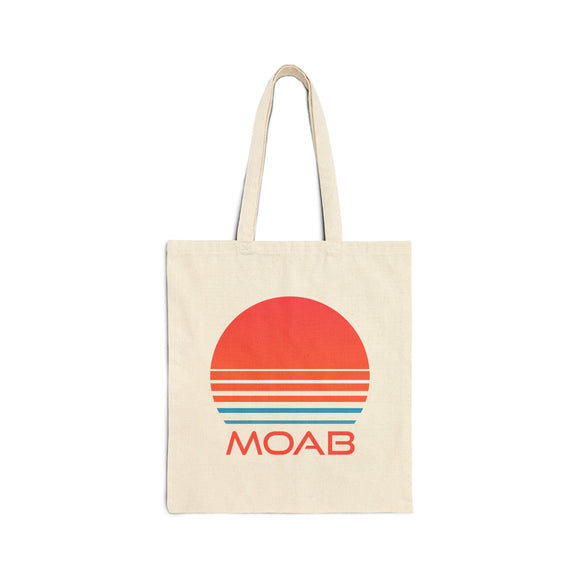 Moab, Utah Retro 80s Cotton Canvas Moab Tote Bag