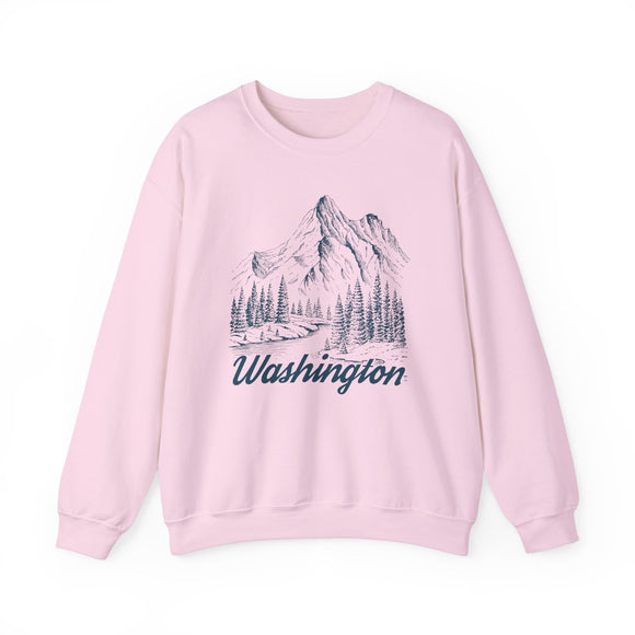 Washington Sweatshirt - Mountain Illustration Graphic Crewneck