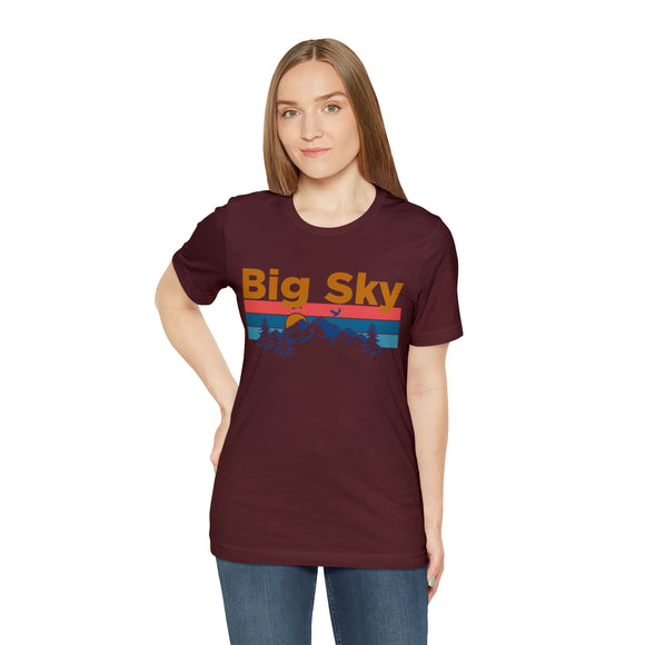 Big Sky, Montana Shirt - Mountain Sunset Unisex Big Sky T-Shirt