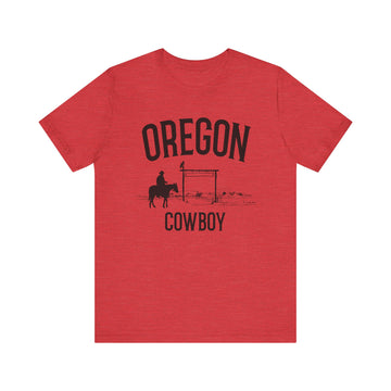 Buy heather-red Oregon Cowboy T Shirt - Oregon Graphic Tee