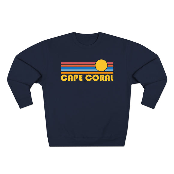 Premium Cape Coral, Florida Retro Sun Graphic Sweatshirt