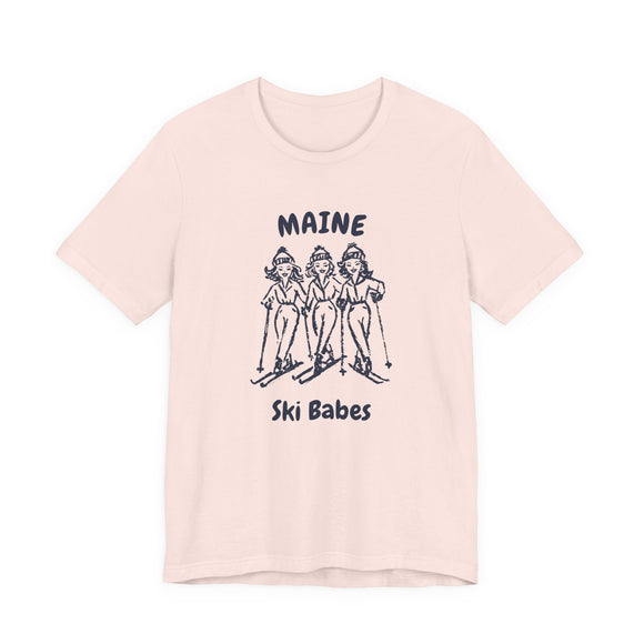 Maine Ski Babes T‑Shirt — Retro Skiing Graphic Tee