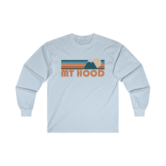 Mount Hood, Oregon Long Sleeve Shirt - Retro Unisex Mount Hood Long Sleeve Tee