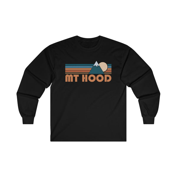 Mount Hood, Oregon Long Sleeve Shirt - Retro Unisex Mount Hood Long Sleeve Tee