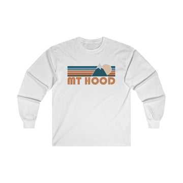 Buy white Mount Hood, Oregon Long Sleeve Shirt - Retro Unisex Mount Hood Long Sleeve Tee