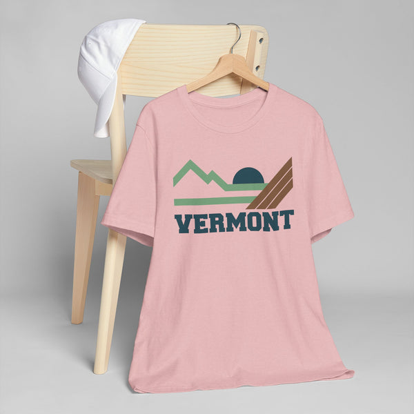 Vermont Retro Mountains Sunset T-Shirt | Vintage Vermont Tee