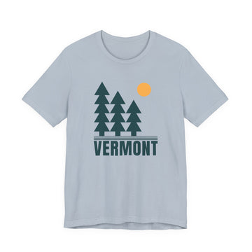 Buy light-blue Vermont T Shirt - Retro Trees Vermont Tee
