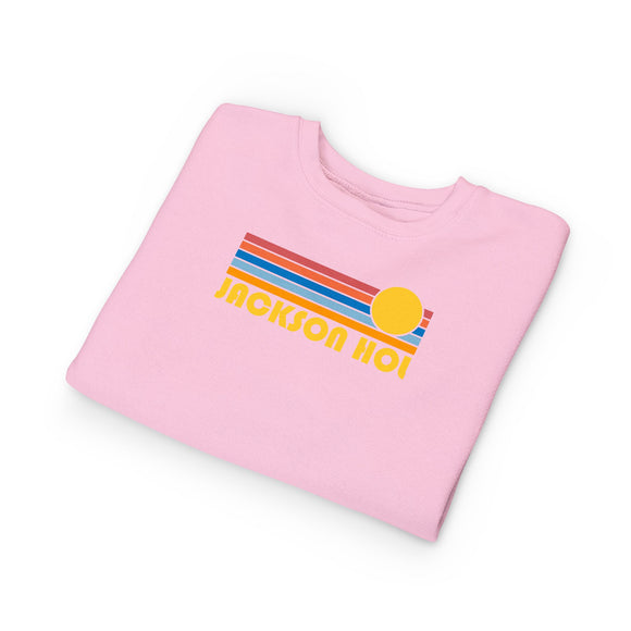 Jackson Hole, Wyoming Toddler Sweatshirt - Retro Sun Jackson Hole Toddler Crewneck Sweatshirt