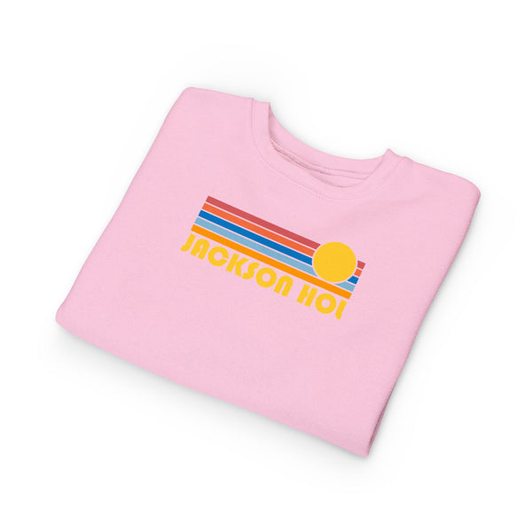 Jackson Hole, Wyoming Toddler Sweatshirt - Retro Sun Jackson Hole Toddler Crewneck Sweatshirt