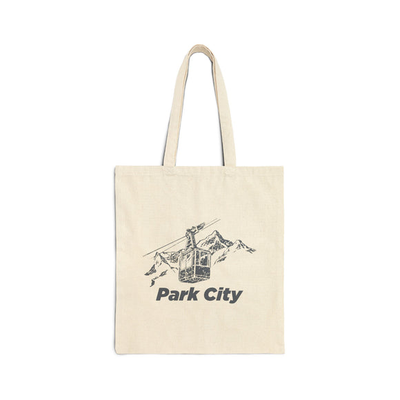 Park City, Utah Cotton Canvas Tote Bag - 15" x 16"
