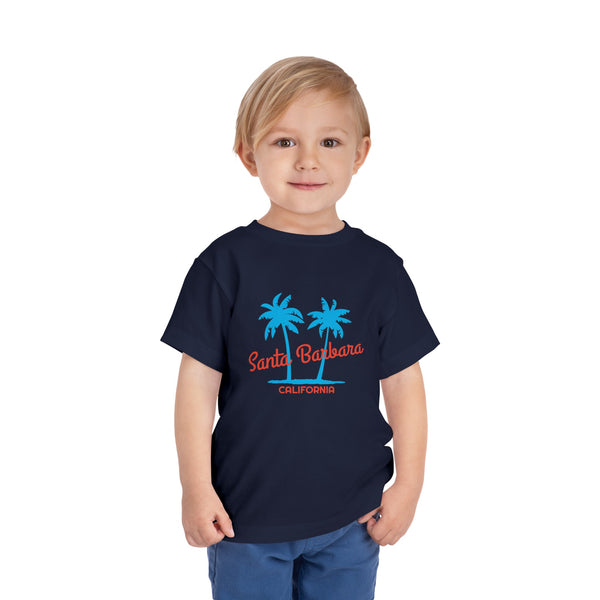 Santa Barbara, California Toddler T-Shirt - Retro Palm Tree Toddler Santa Barbara Shirt