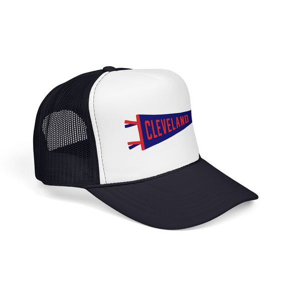 Cleveland, Ohio Pennant Trucker Hat — Retro Flag Foam Cap