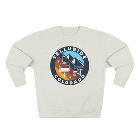 Buy oatmeal-heather Premium Telluride, Colorado Mountain Ski Lift Sweatshirt