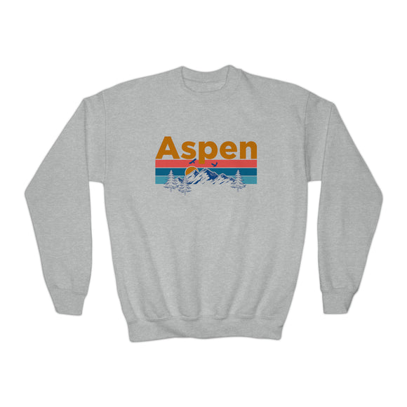 Aspen, Colorado Youth Sweatshirt - Unisex Kid's Aspen Crewneck Sweatshirt