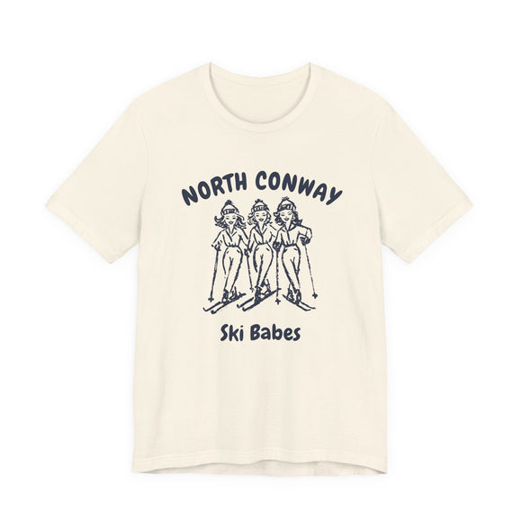 North Conway, New Hampshire Ski Babes T‑Shirt — Retro Skiing Graphic Tee