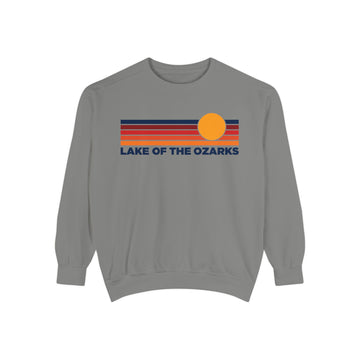 Buy grey Lake of the Ozarks, Missouri Sunset Stripes Sweatshirt | Comfort Colors - 100% Cotton
