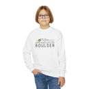 Boulder, Colorado Youth Sweatshirt - Unisex Kid's Boulder Crewneck Sweatshirt-7