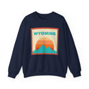 Retro Wyoming Sweatshirt, Mountain Sun Design, Unisex Crewneck, Gift for Outdoorsy Friends, Vintage Wyoming Jumper-3
