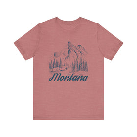 Montana Graphic Tee - Mountain Illustration Montana T Shirt - 0