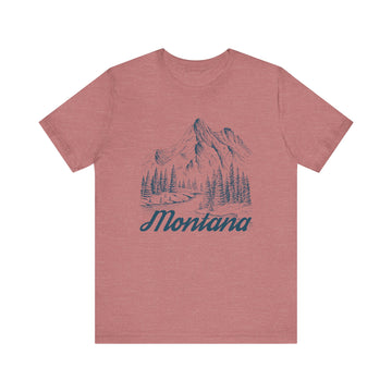Montana Graphic Tee - Mountain Illustration Montana T Shirt - 0