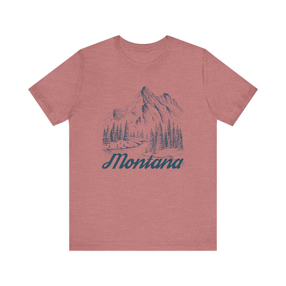 Montana Graphic Tee - Mountain Illustration Montana T Shirt